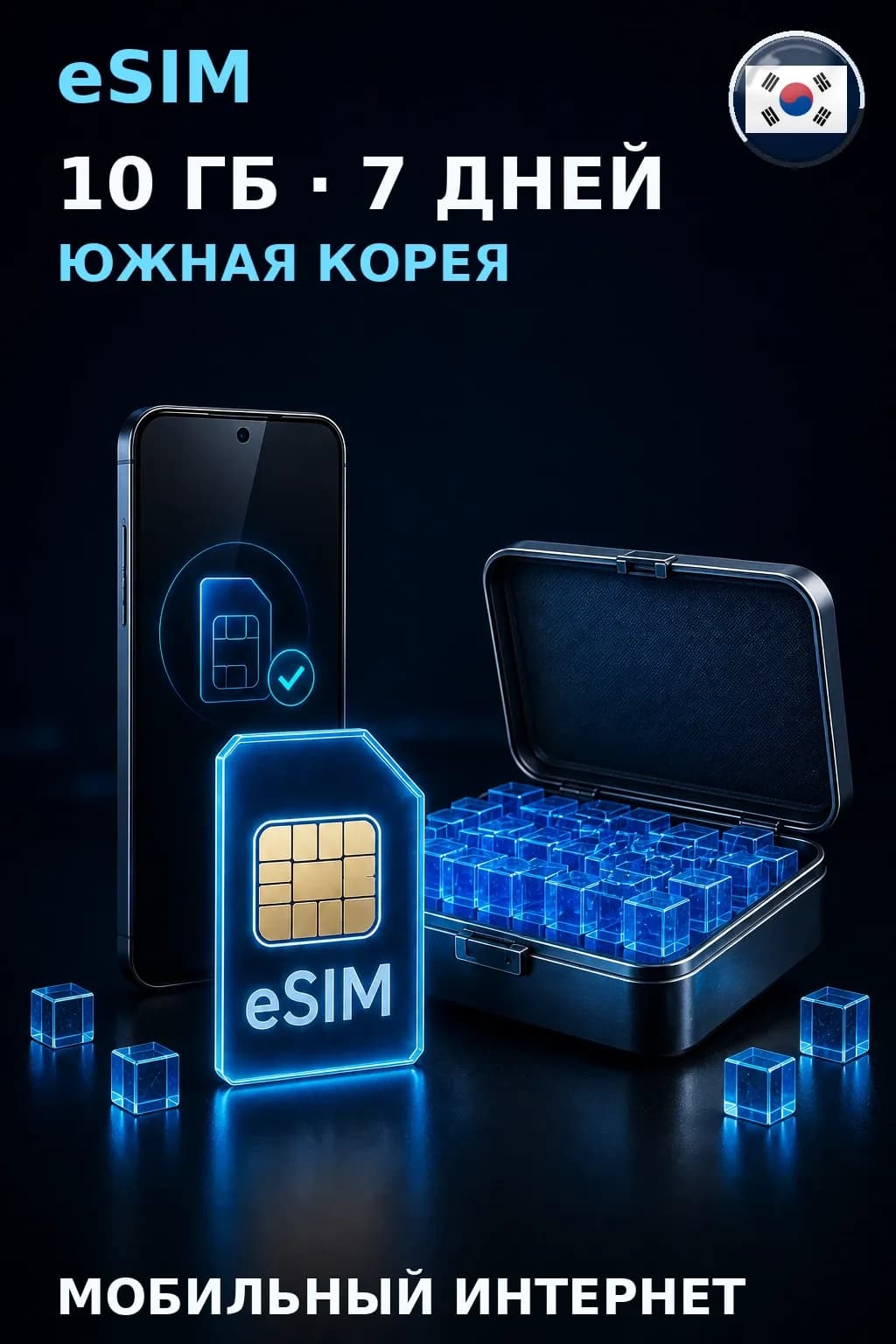 eSIM Южная Корея — 10 ГБ, 7 дней — интернет