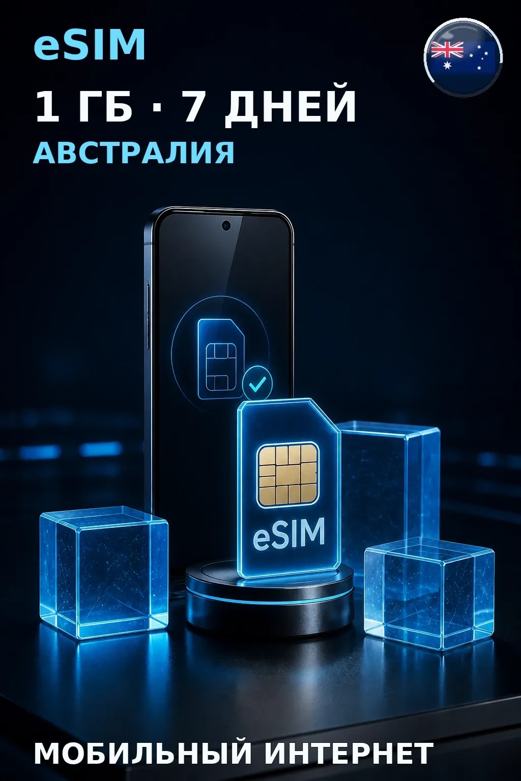 eSIM Австралия — 1 ГБ, 7 дней — интернет