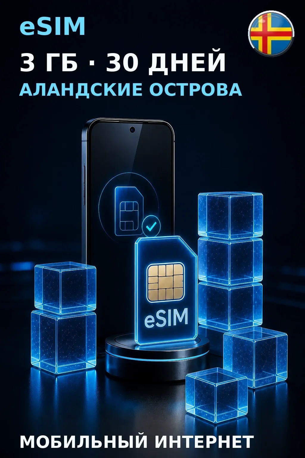 eSIM Аландские Острова — 3 ГБ, 30 дней — интернет
