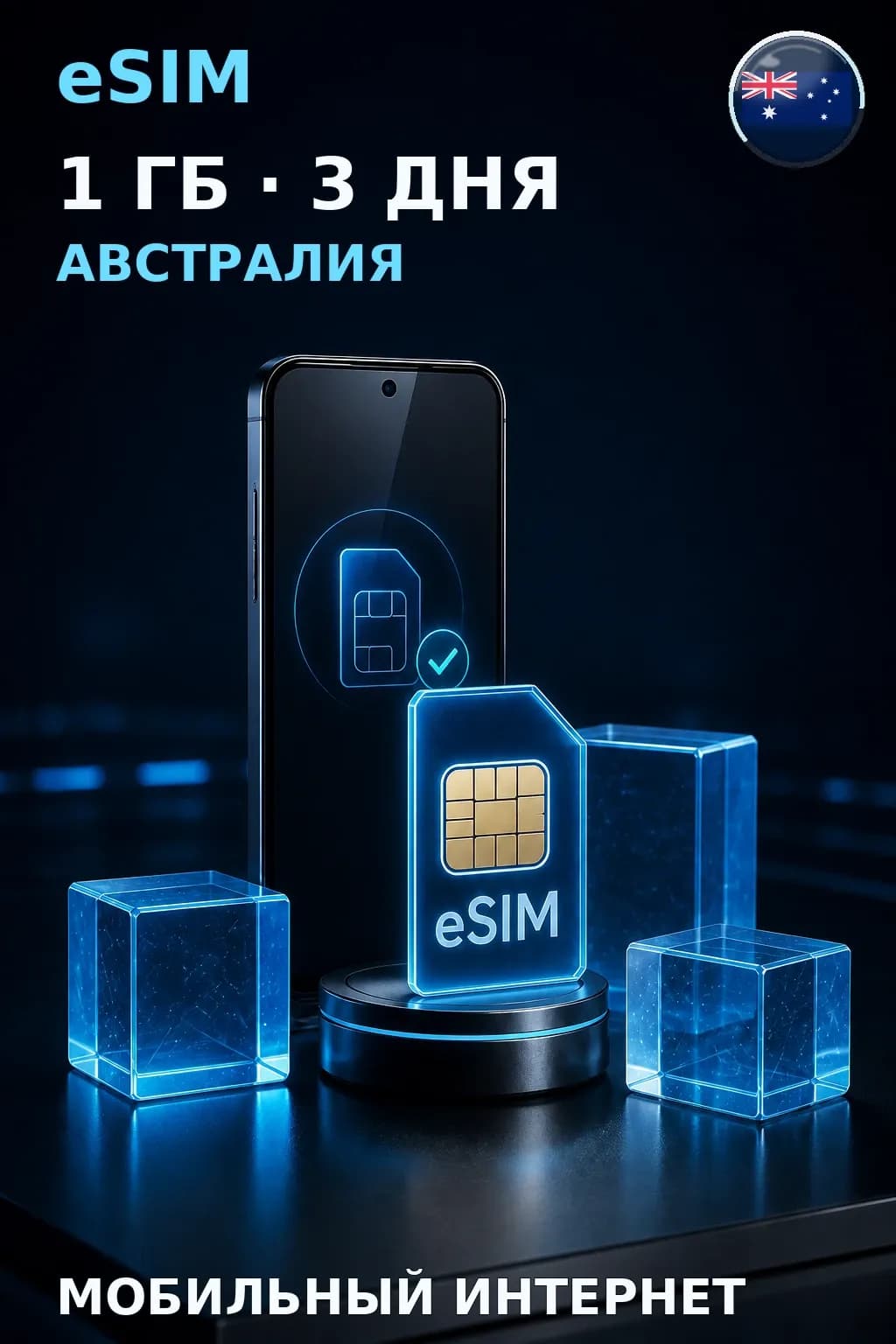 eSIM Австралия — 1 ГБ, 3 дня — интернет