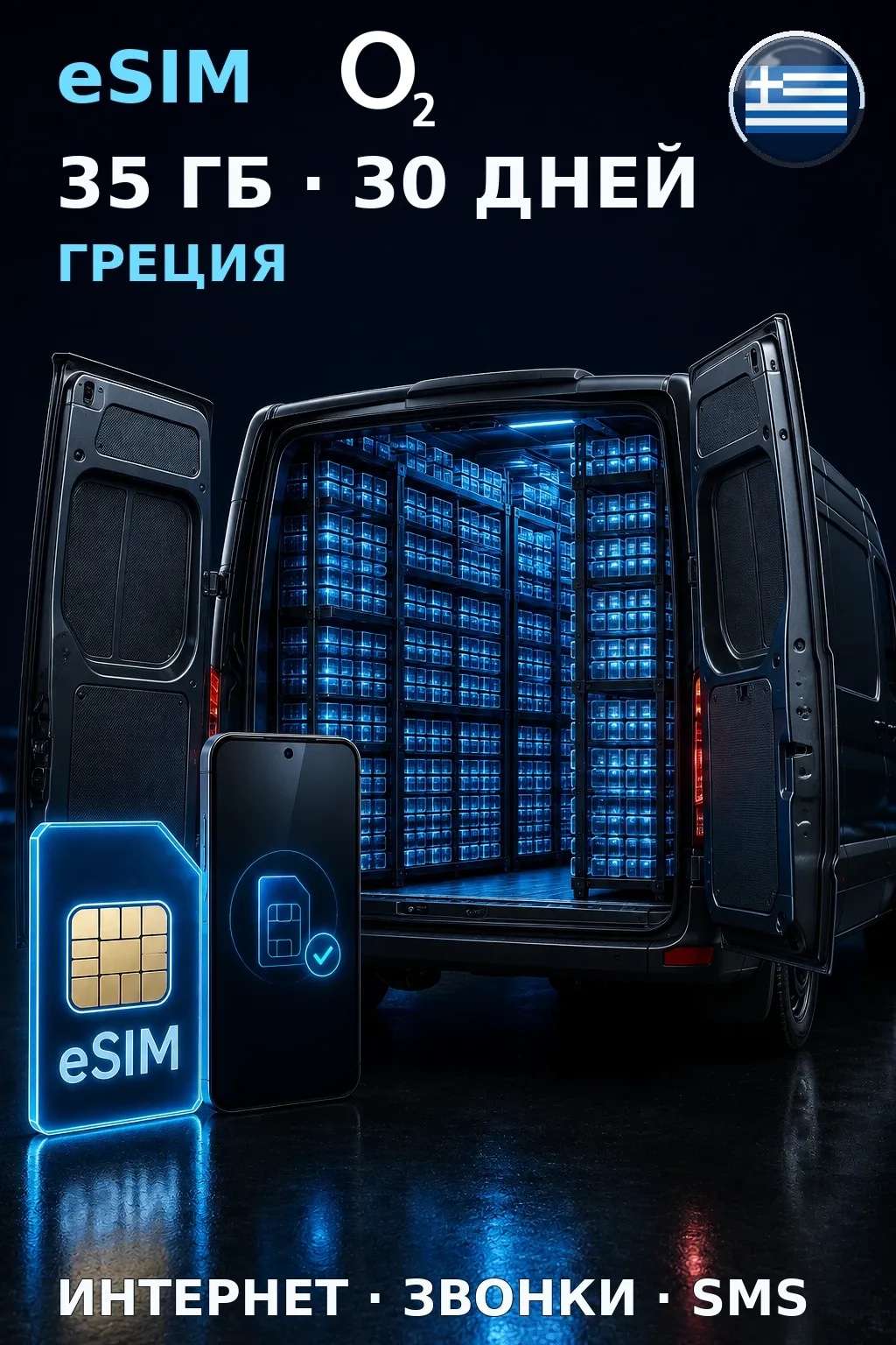 eSIM Греция — 35 ГБ, 30 дней — интернет, звонки и SMS